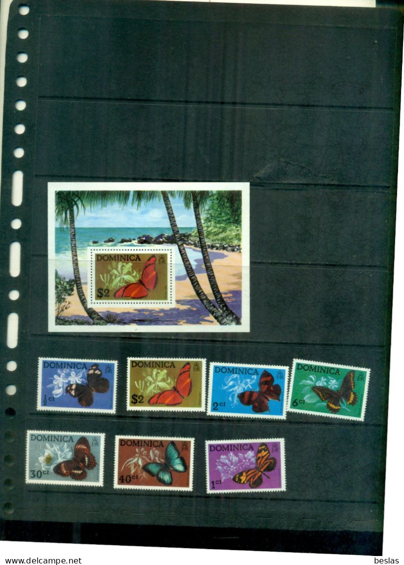 DOMINICA  PAPILLONS 7 VAL + BF NEUFS A PARTIR DE 3,25 EUROS - Dominica (...-1978)
