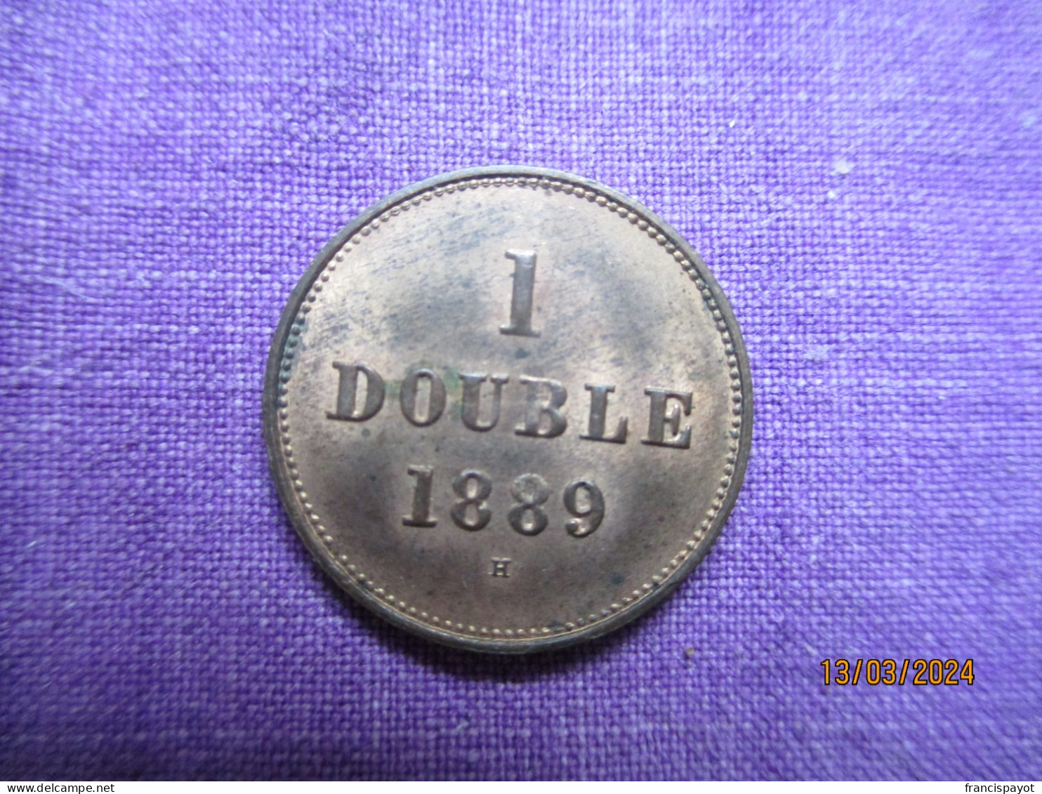 Guernsey: 1 Double 1889 - Guernsey