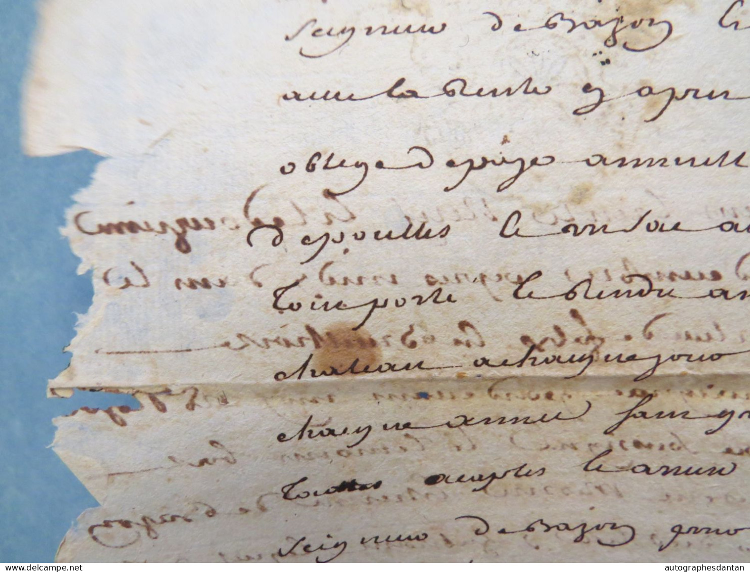 ● Cachet De Généralité D'AUCH 1739 - Château Noble De ? Messire De Bazon ? (Basses Pyrénées Ou Gers) Manuscrit à étudier - Cachets Généralité