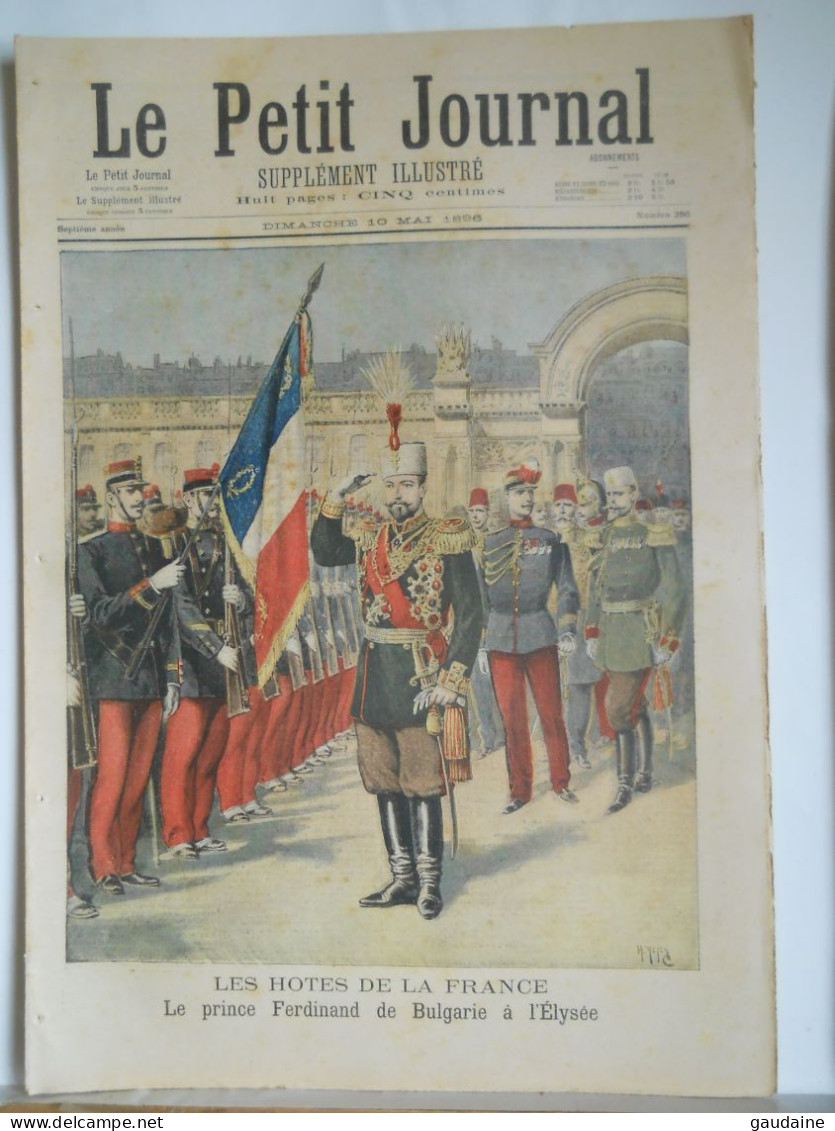 LE PETIT JOURNAL N°286 - 10 Mai 1896 -  FERDINAND DE BULGARIE - YAMAGATA JAPON - VOITURETTE TANDEM LEON BOLLEE - Le Petit Journal