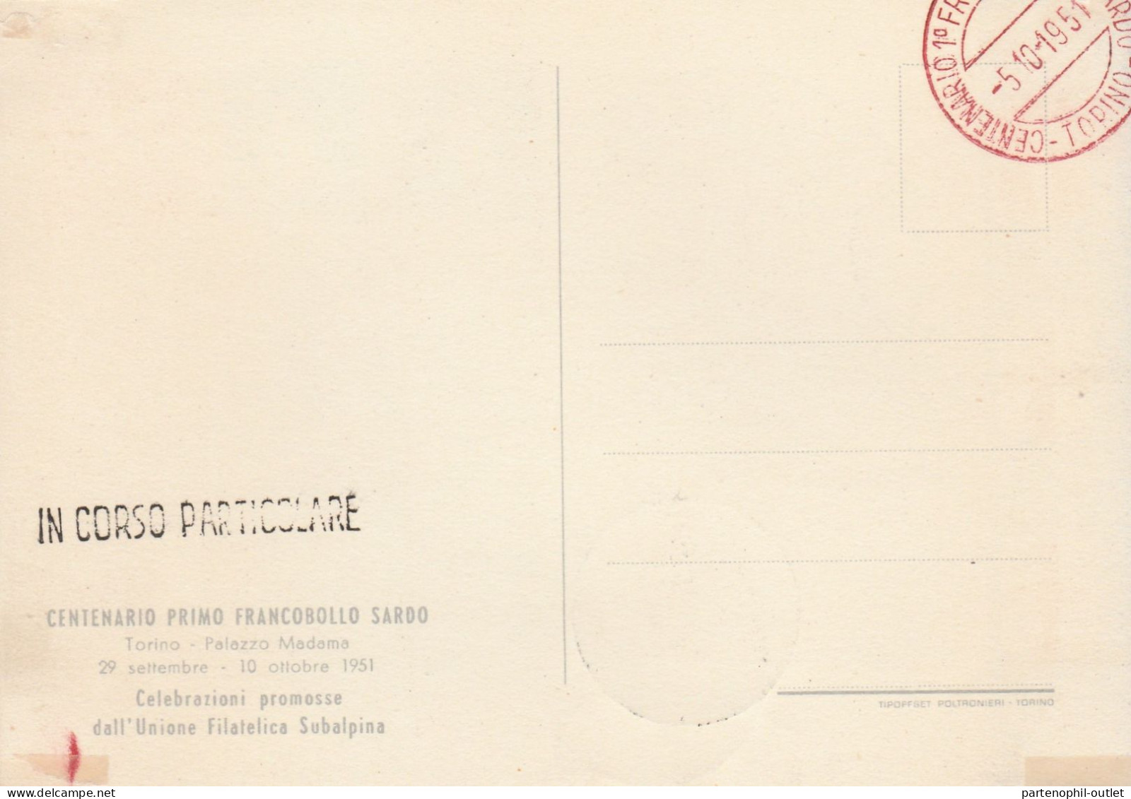 Cartolina - Postcard / Non Viaggiata /  100° Primo Francobollo Sardo - Briefmarken (Abbildungen)