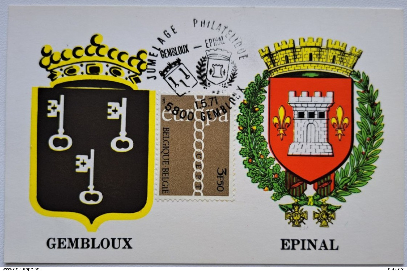 1971..BELGIUM..MAXIMUM CARD..GEMBLOUX..EPINAL..EUROPA Stamp - 1971-1980