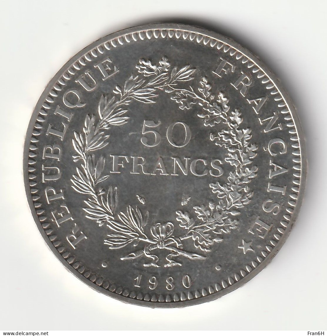 50 Francs Hercule Argent 1980 - Silver - - 50 Francs