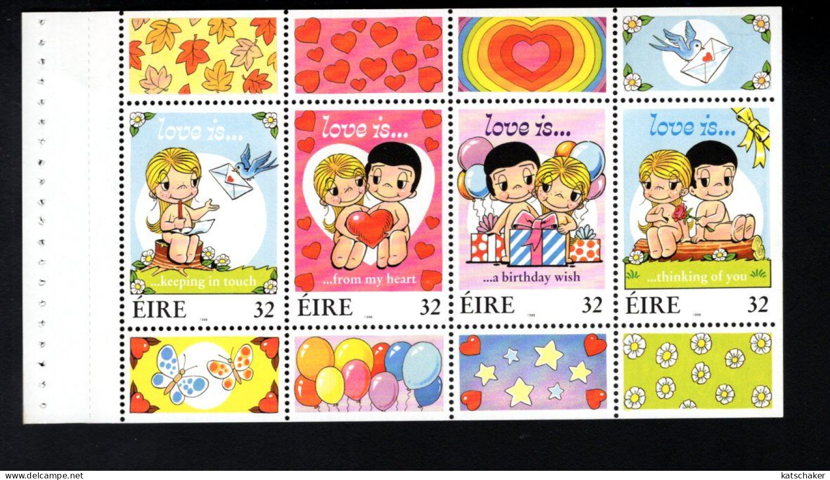 1987199368 1998 (XX) SCOTT 1100A POSTFRIS MINT NEVER HINGED - BOOKLET PANE LOVE STAMPS - Nuovi