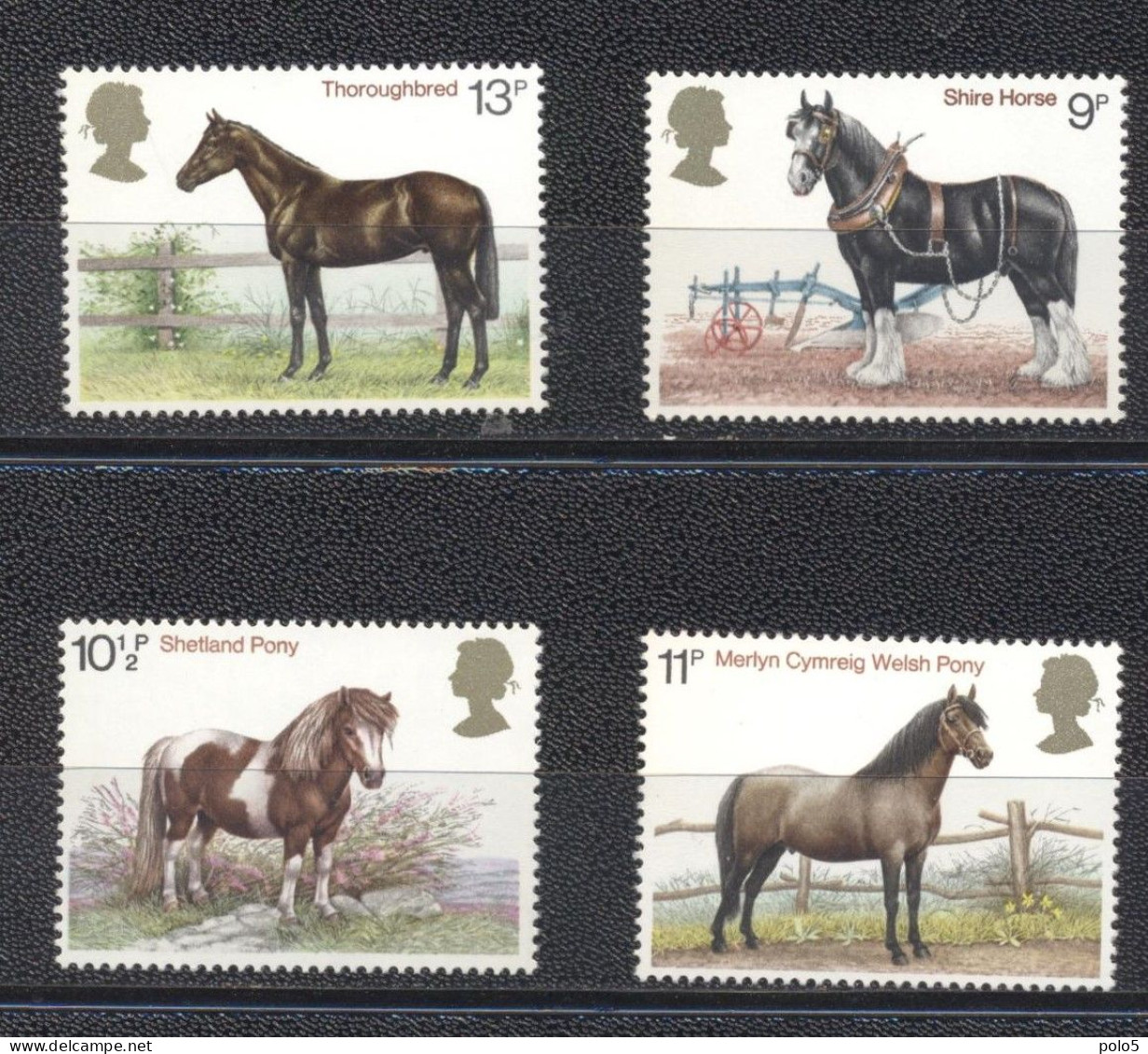 G. Bretagne 1978- British Horses  Set (4v) - Unused Stamps