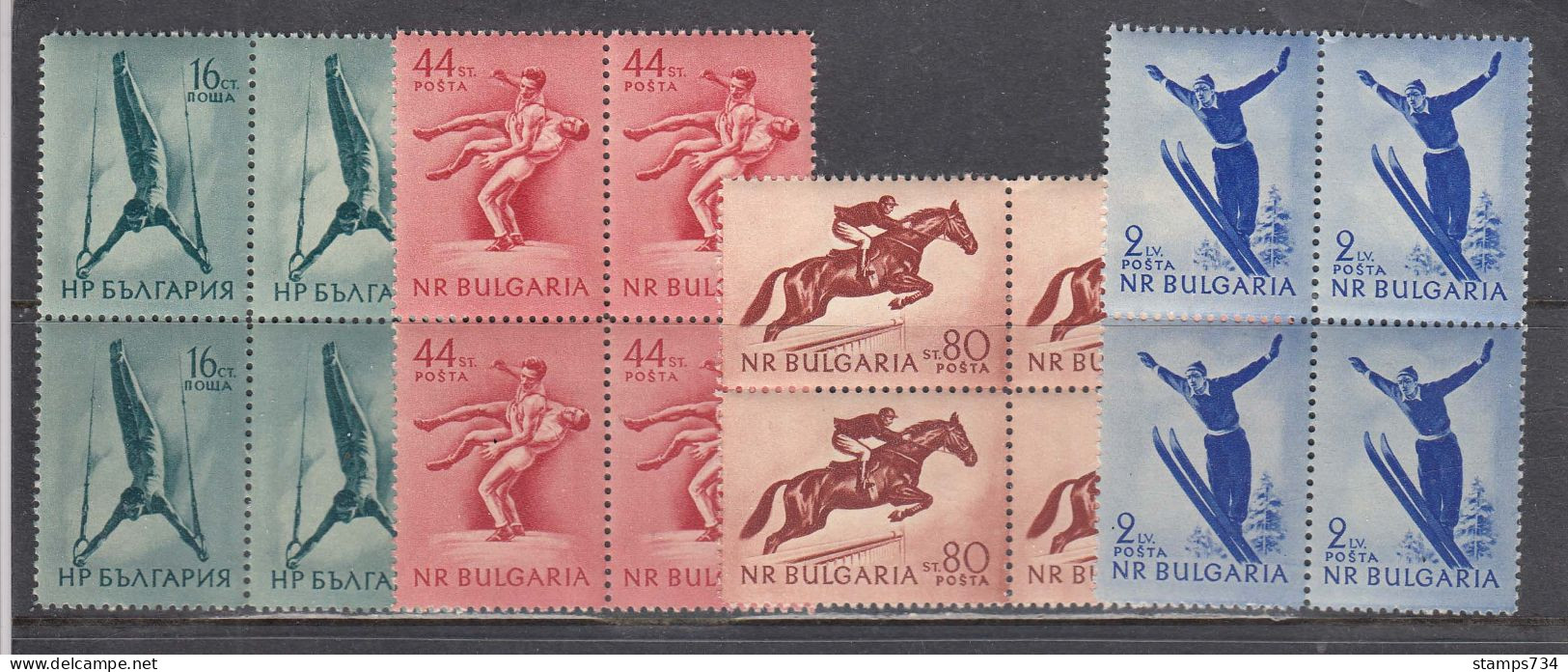 Bulgaria 1954 - Sport, Mi-Nr. 928/31, Bloc Of Four, MNH** - Ongebruikt