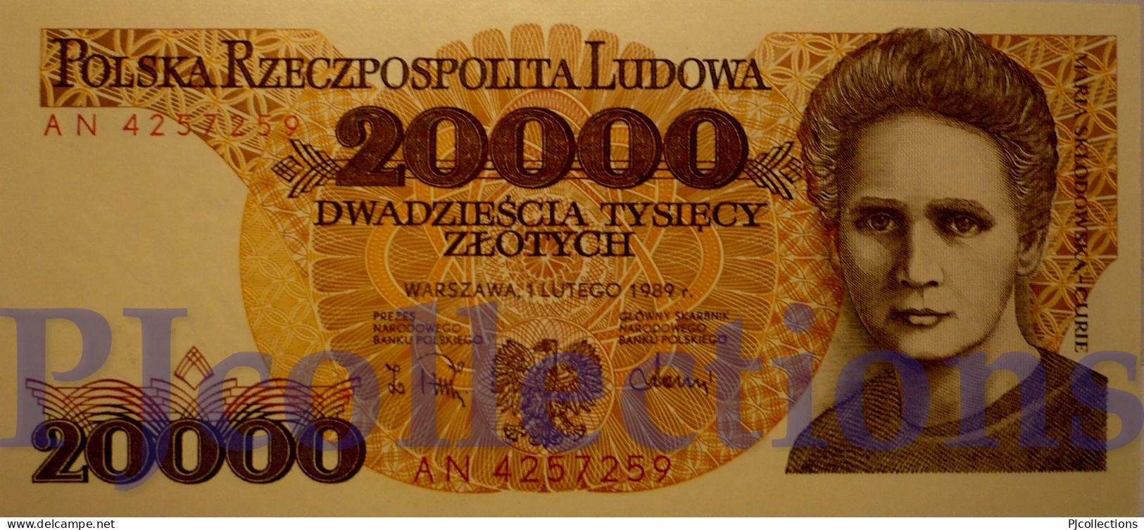POLONIA - POLAND 20000 ZLOTYCH 1989 PICK 152a UNC - Pologne
