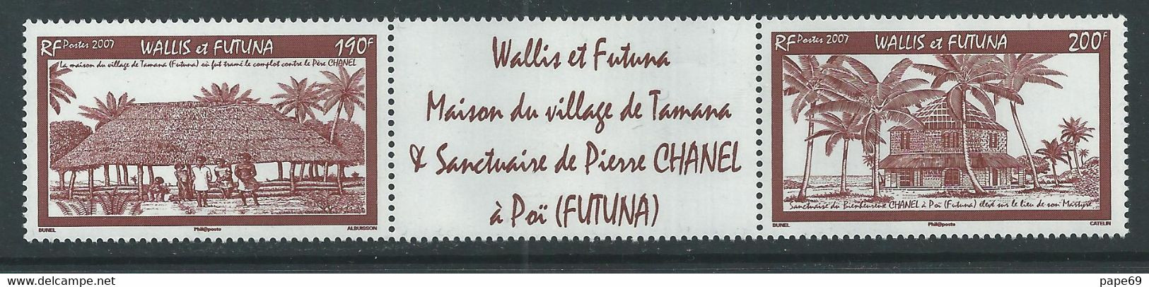 Wallis Et Futuna N° 681 / 82  XX Wallis & Futuna Autrefois, Les 2 Valeurs Se Tenant Vignette Sans Charnière, TB - Ungebraucht