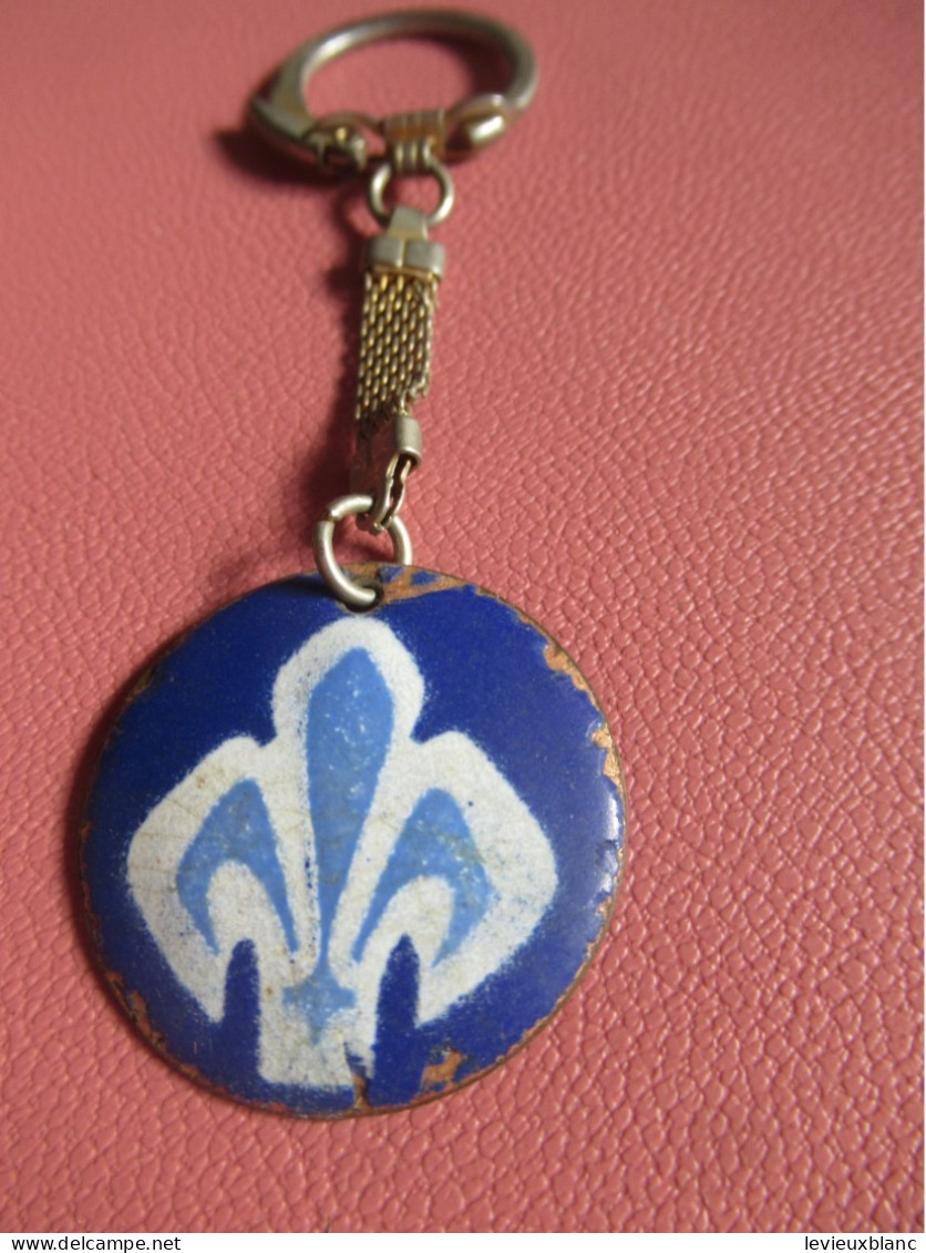 Canada Porte-clé  Ancien/ Fleur De LYS Québec/ Cuivre émaillé Avec Chaînette/ Vers 1975-1985        POC750 - Key-rings