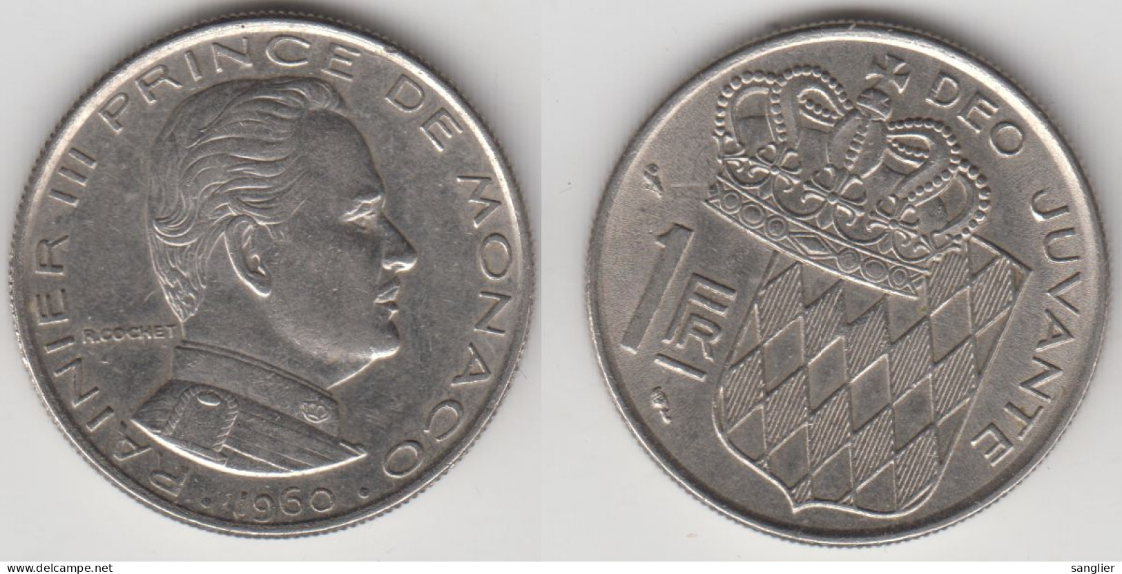 MONACO - 1 FRANC 1960 - 1960-2001 Neue Francs