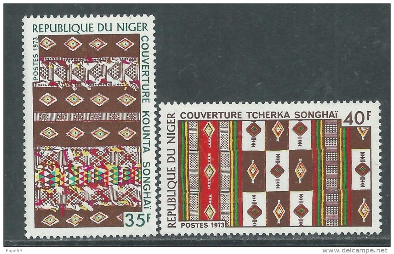 Niger  N° 299 / 300  XX  Couvertures Du Niger,  Les 2 Valeurs Sans Charnière, TB - Níger (1960-...)