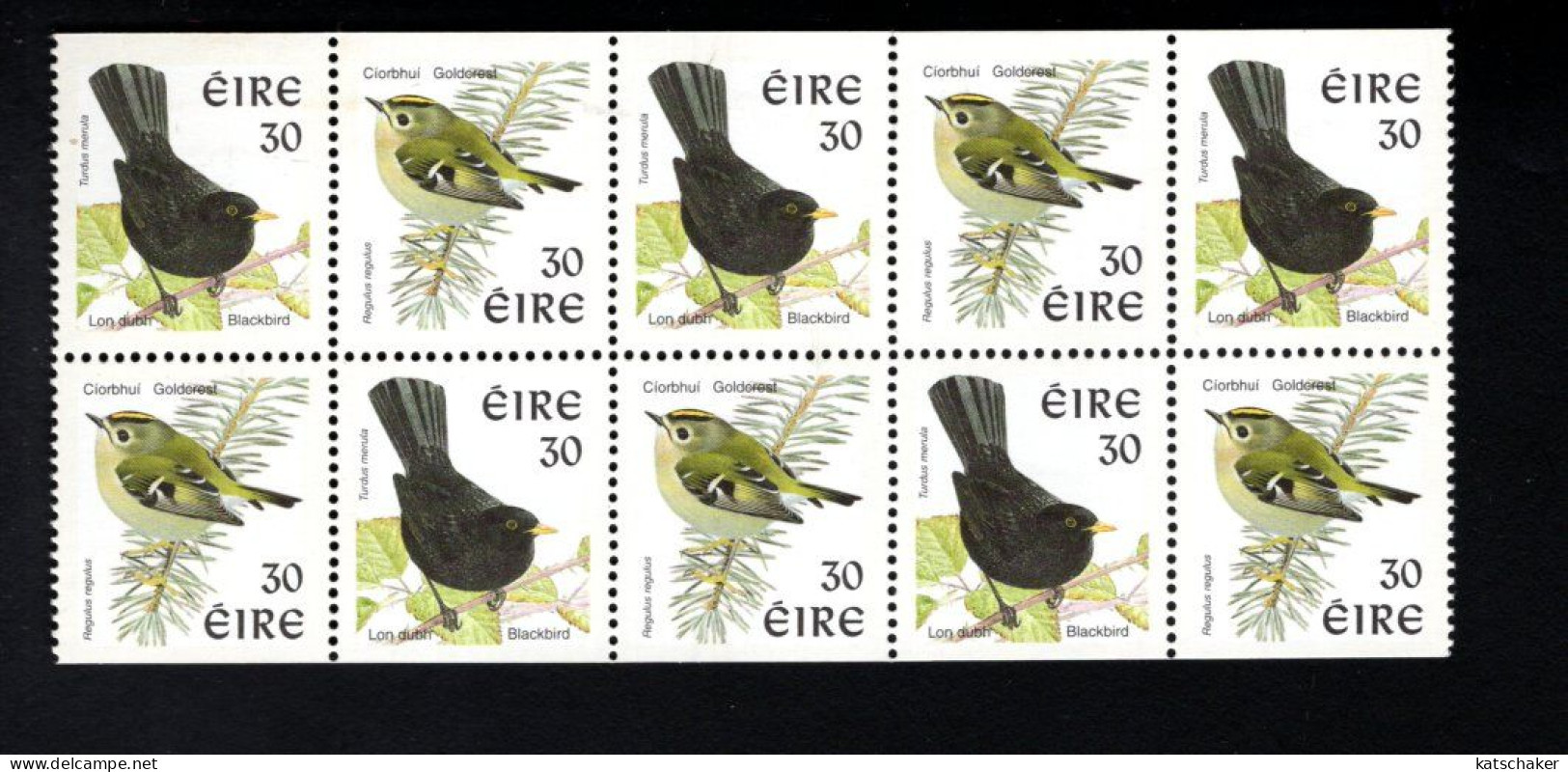 1987202458 1998 SCOTT 1106c  (XX) POSTFRIS MINT NEVER HINGED - BOOKLET PANE BIRDS - BLACKBIRD - GOLDCREST - Ongebruikt