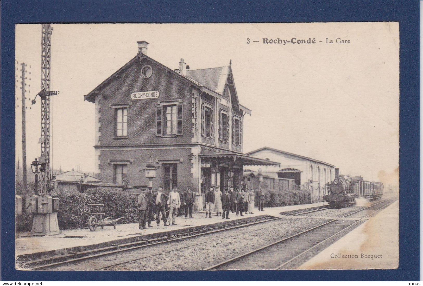 CPA [60] Oise > Rochy Condé Gare Station Chemin De Fer Train Circulée - Autres & Non Classés