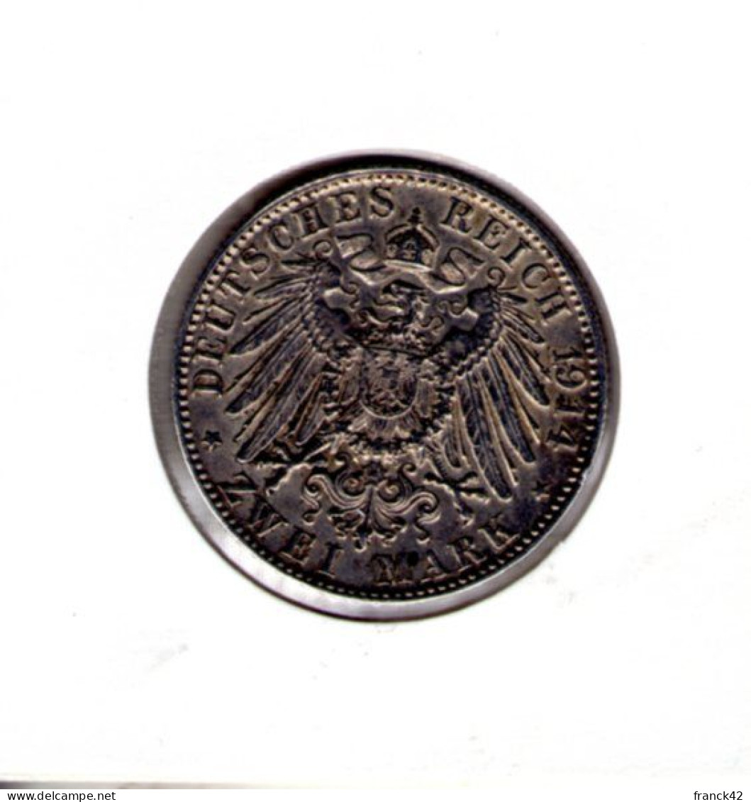 Zwei Mark 1914. Ludwig III Koenig Von Bayern - 2, 3 & 5 Mark Silver