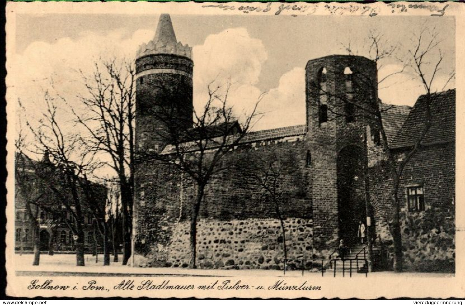 ! S/w Ansichtskarte Gollnow In Pommern , Alte Stadtmauer, Münzturm - Pologne