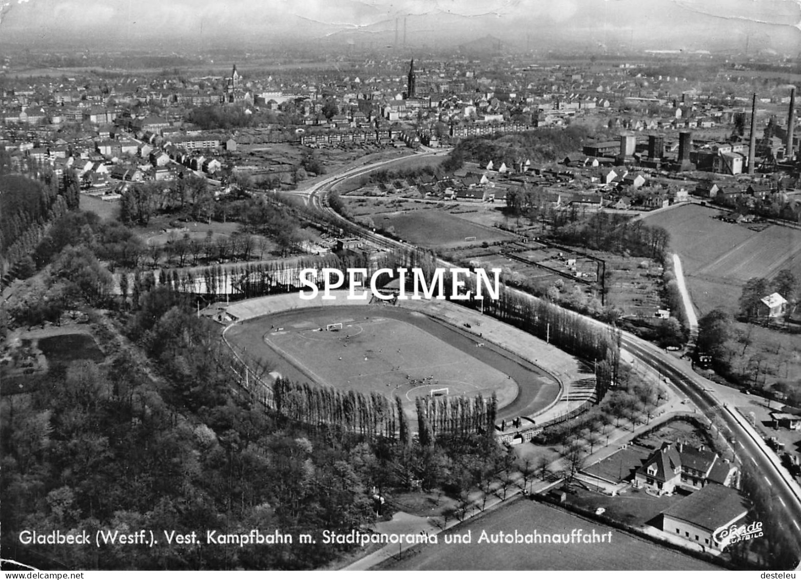 Vest. Kampfbahn M. Stadtpanorama Und Autobahnauffahrt - Gladbeck - Gladbeck