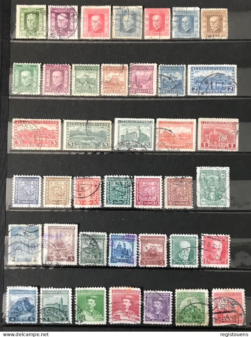 Lot De 124 Timbres Tchécoslovaquie 1925 / 1946 - Collections, Lots & Series