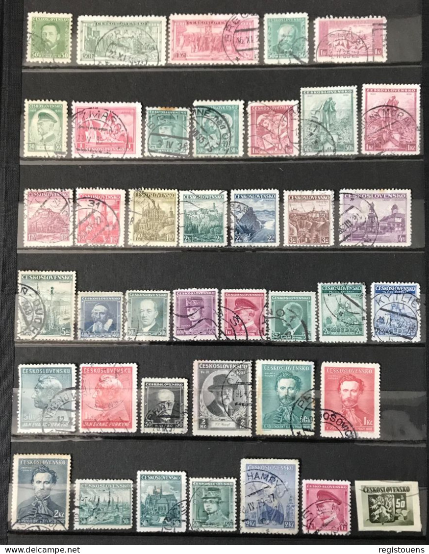 Lot De 124 Timbres Tchécoslovaquie 1925 / 1946 - Collections, Lots & Séries