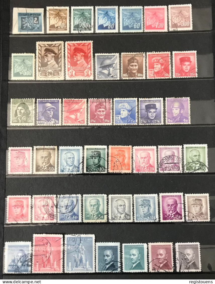 Lot De 124 Timbres Tchécoslovaquie 1925 / 1946 - Collections, Lots & Series