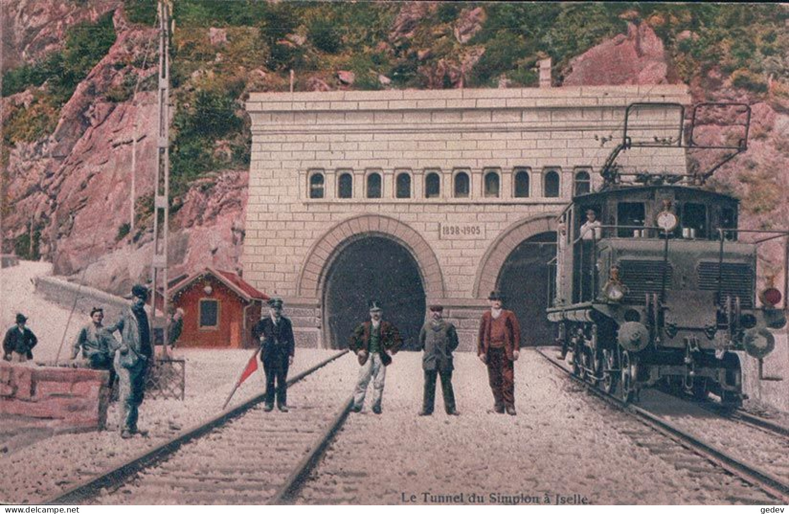 Italie, Tunnel Du Simplon à Iselle, Locomotive, Chemin De Fer Et Cheminots (455) - Kunstwerken