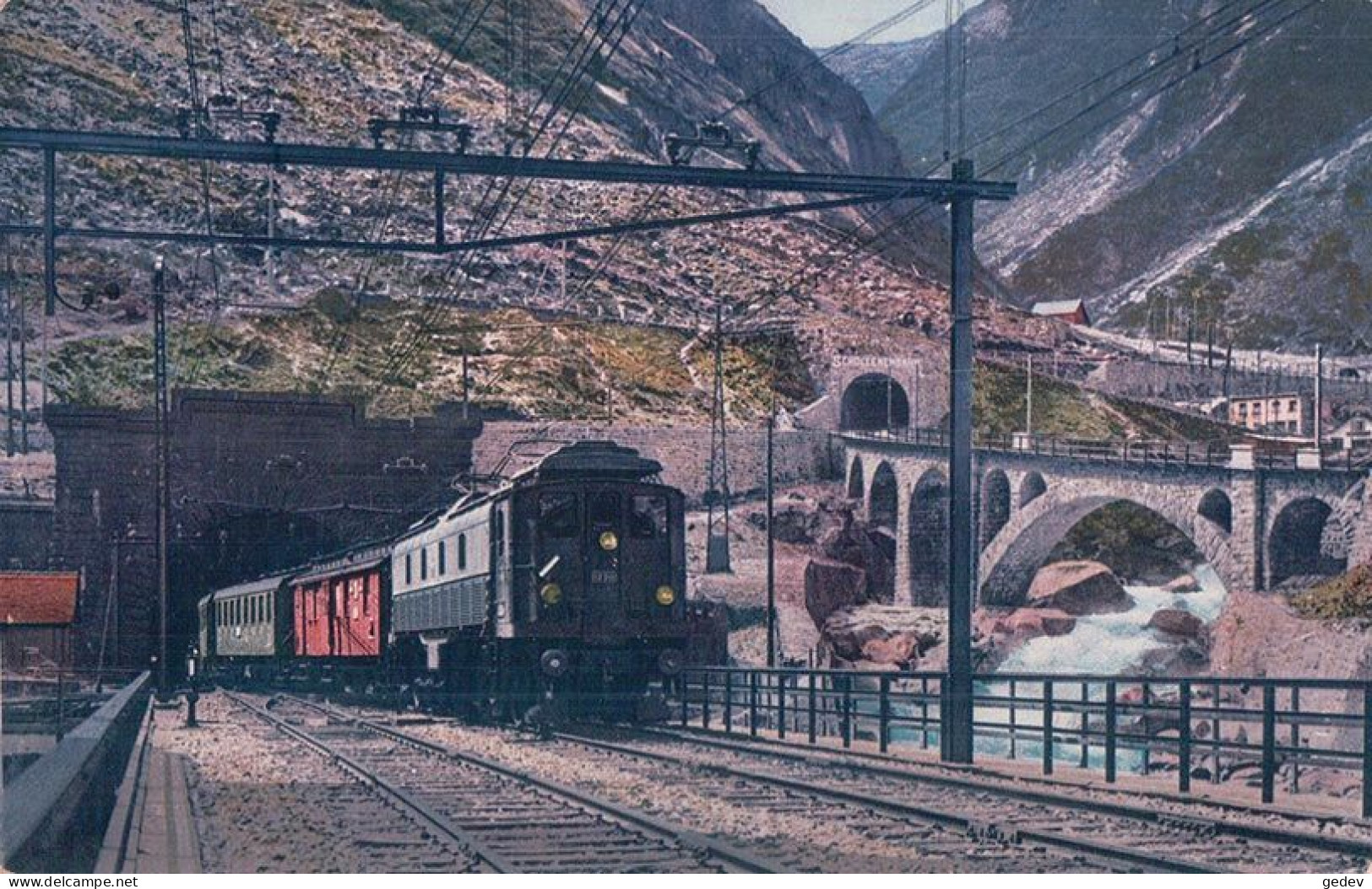 Gotthardtunnel, Elekr. Zug Der Gotthardbahn, Chemin De Fer Du Gotthard (2135) - Ouvrages D'Art