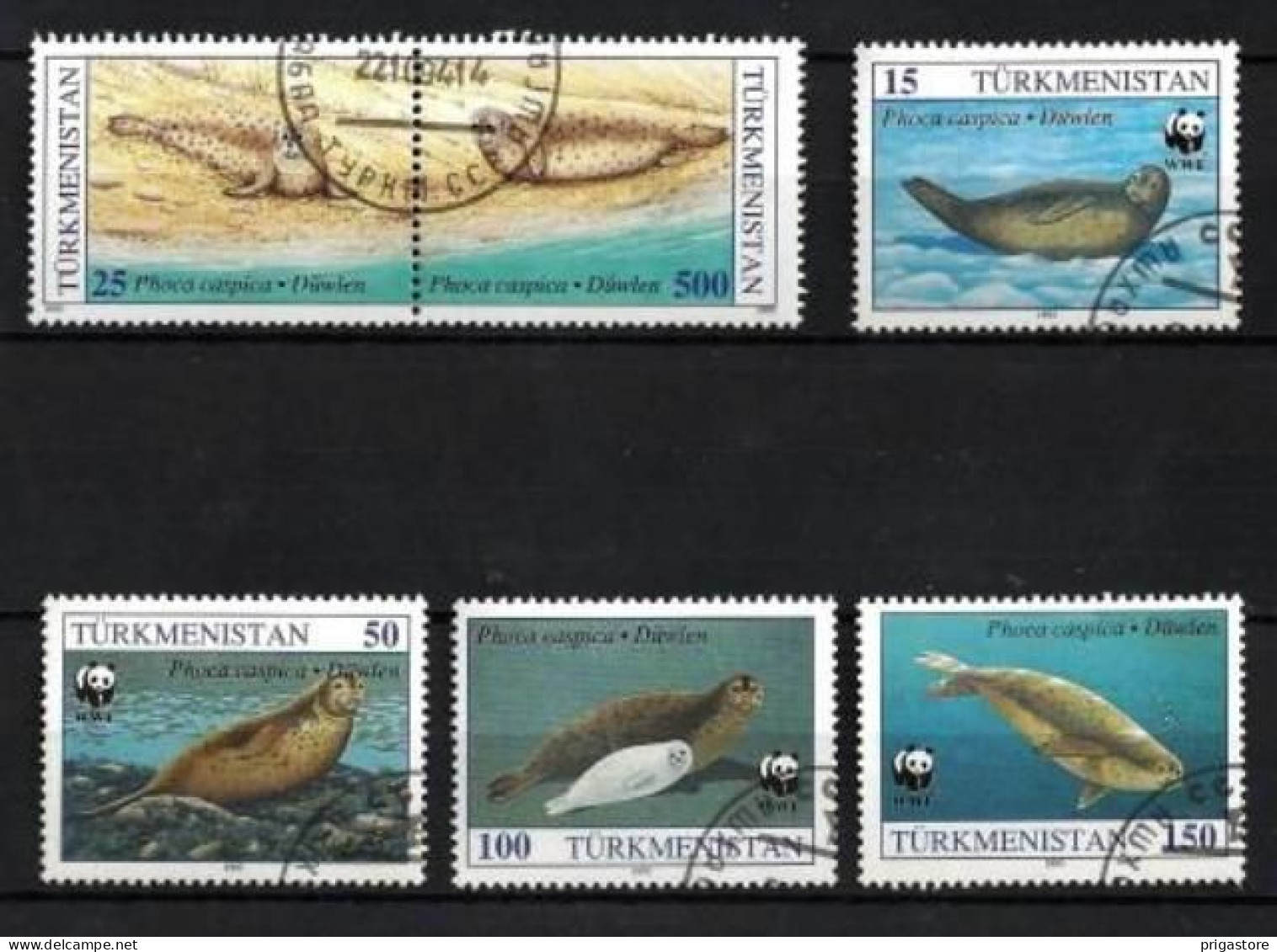 Turkménistan 1993 Animaux Mammifères Marins (52) Yvert N° 40 à 43 Oblitéré Used - Turkmenistán