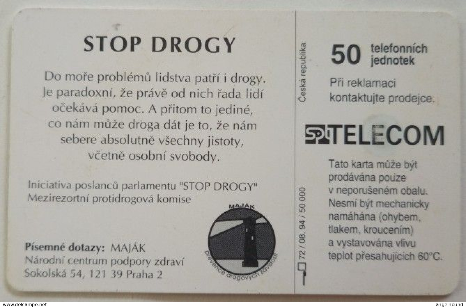 Czech Republic SPT 50 UNits - Stop Drugs - Tsjechië