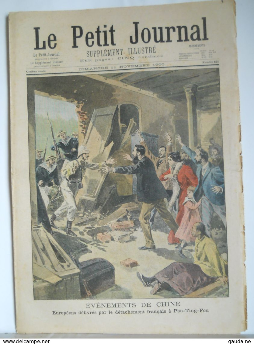 LE PETIT JOURNAL N° 521 - 11 NOVEMBRE 1900 - EVENEMENTS DE CHINE - CHINA - EXPOSITION 1900 PAVILLON DU CANADA - Le Petit Journal