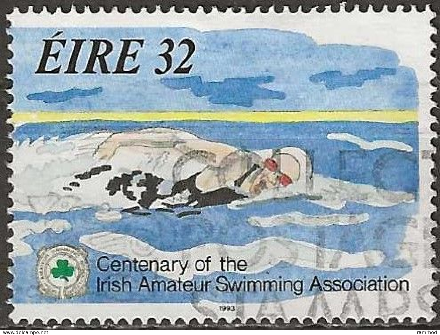 IRELAND 1993 Centenary Of Irish Amateur Swimming Association - 32p. - Swimming AVU - Used Stamps