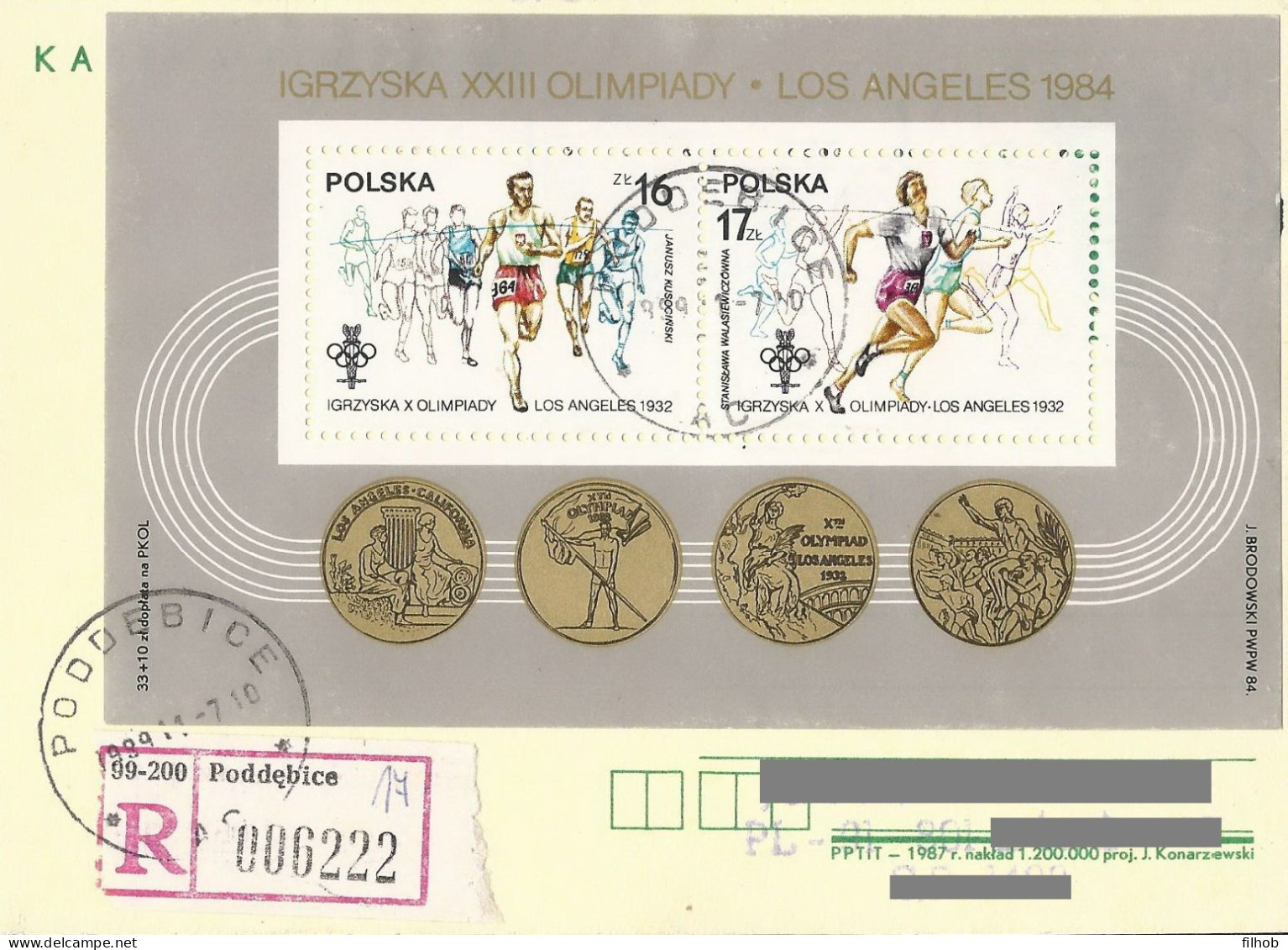 Poland ( 0889): Stamps Used Block 80 Sport Olympic Games (postal Circulation) - Blocs & Feuillets