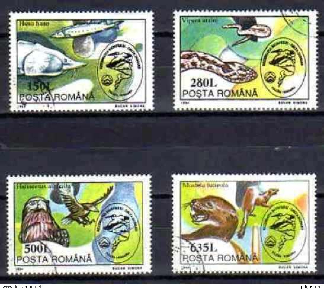 Roumanie 1994 Animaux Sauvages (60) Yvert N° 4186 à 4189 Oblitéré Used - Used Stamps