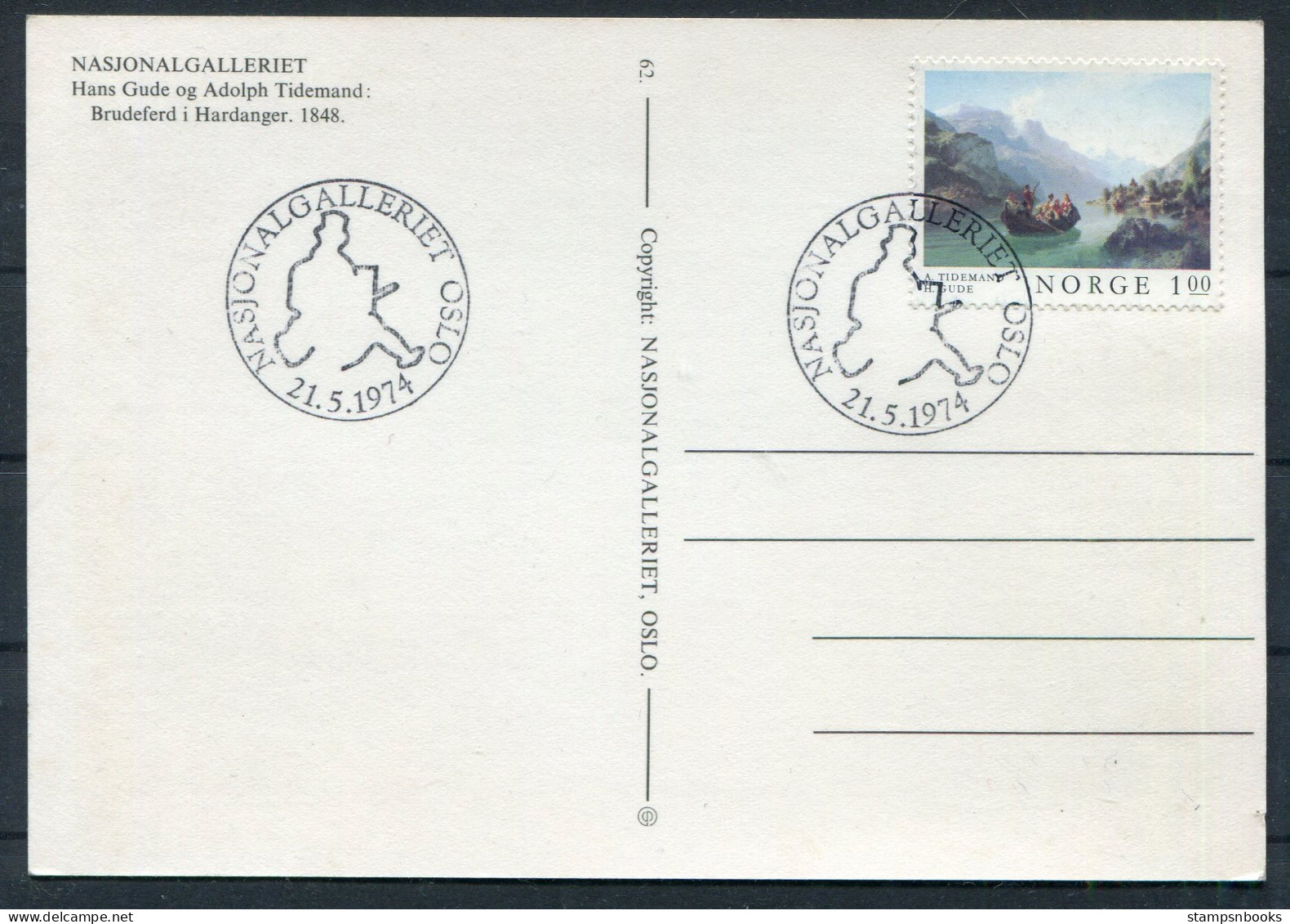 1974 Norway Nasjonalgalleriet, National Art Gallery Postcard - Covers & Documents