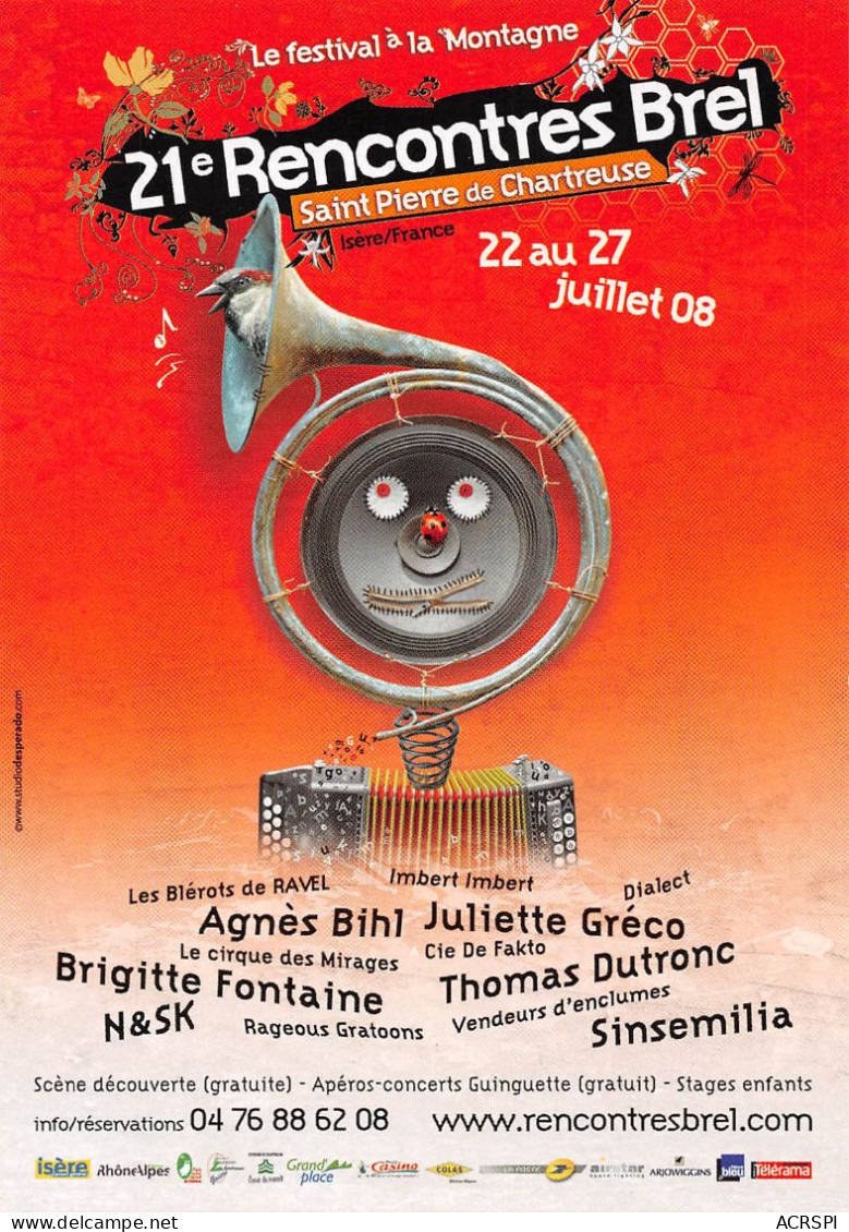 38 Saint-Pierre-de-Chartreuse 21e Rencontre BREL Juillet 2008 Dutronc Gréco  30 (scan Recto Verso)KEVREN0768 - Saint-Pierre-d'Entremont