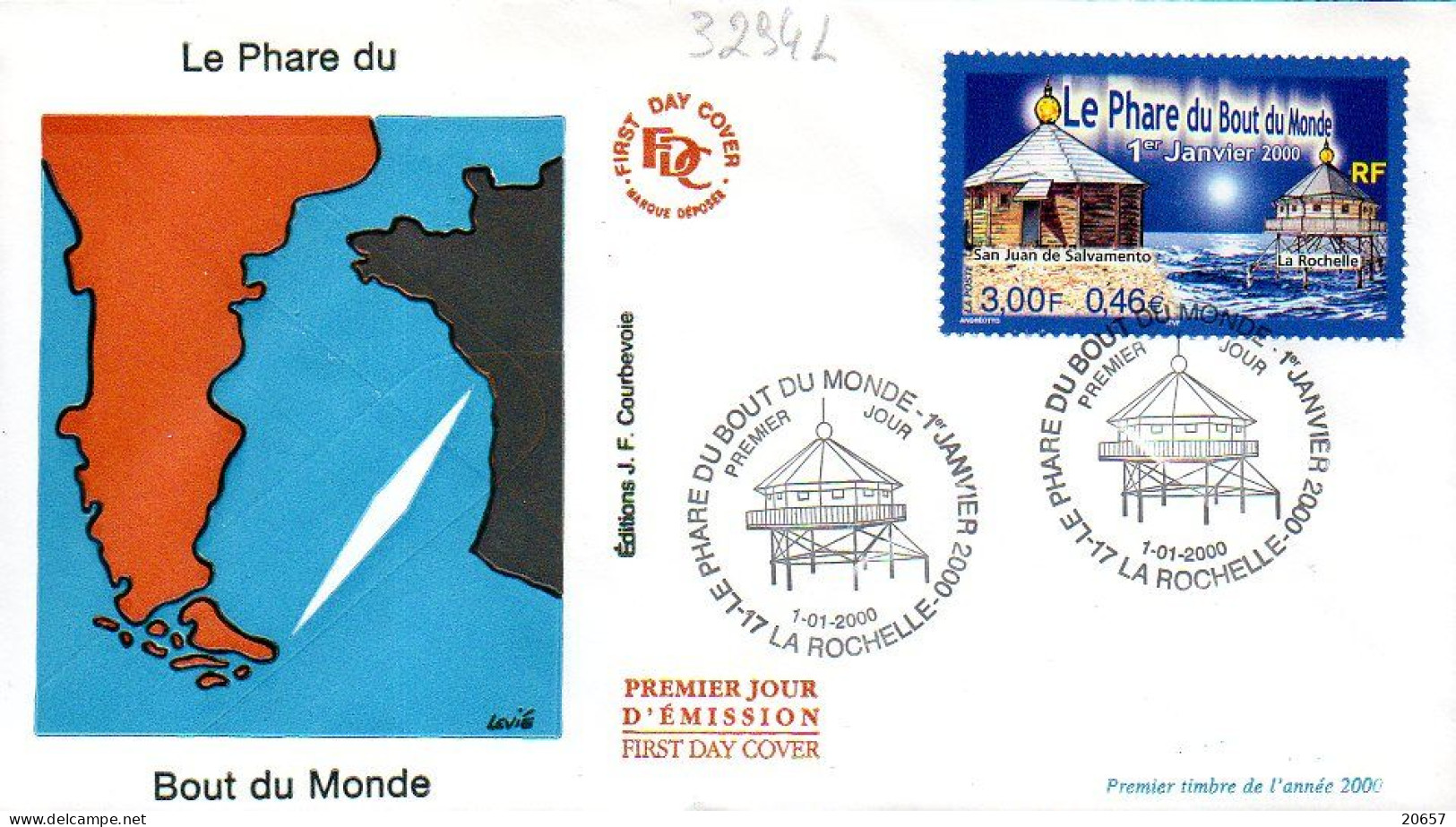 France 3294l Fdc Phares La Rochelle San Juan De Salvamento - Faros