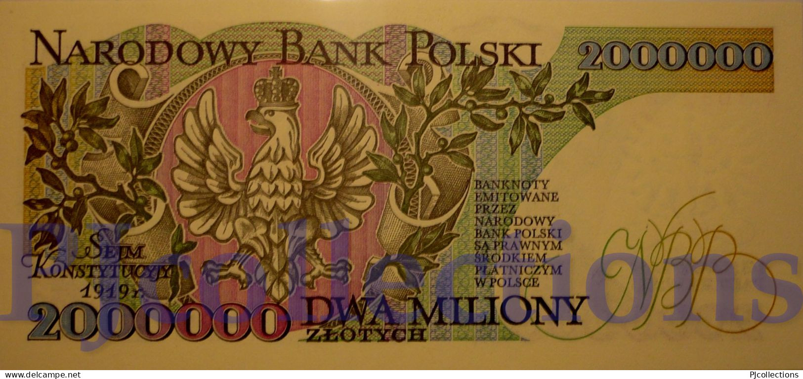 POLONIA - POLAND 2000000 ZLOTYCH 1992 PICK 158a UNC PREFIX "A" - Poland