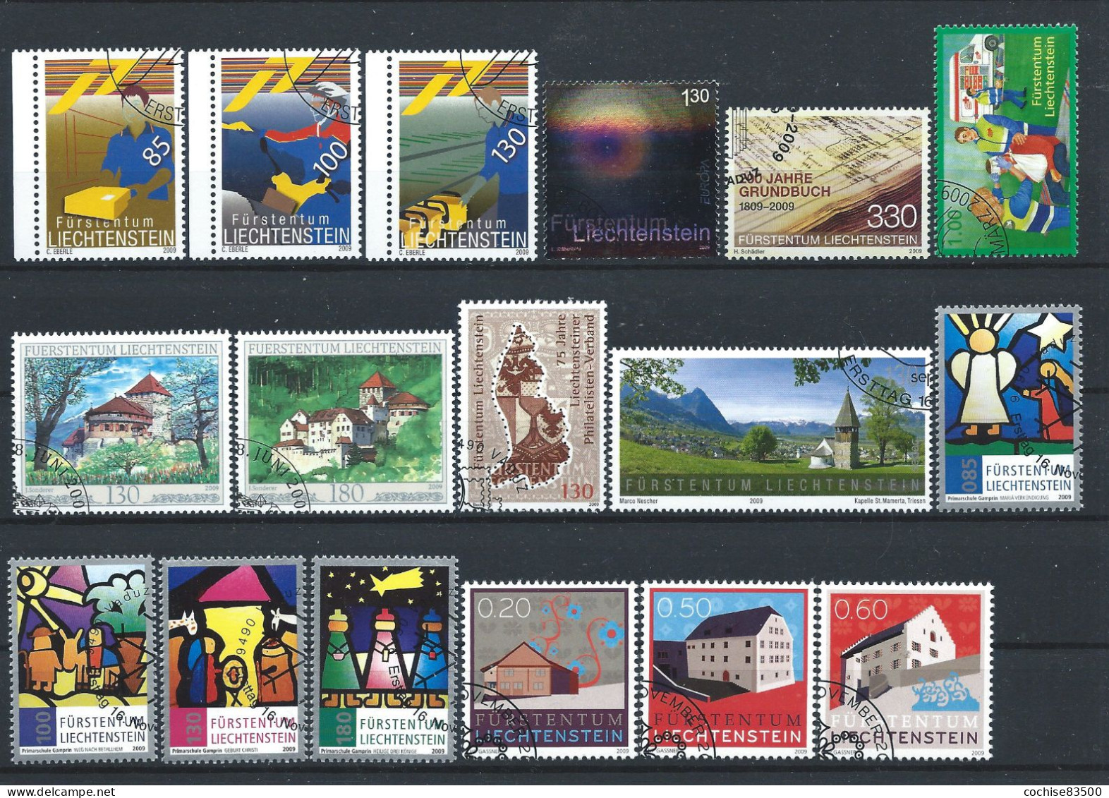 Liechtenstein Lot 38 Tp Obl (FU) Année 2009 - Vollständige Jahrgänge