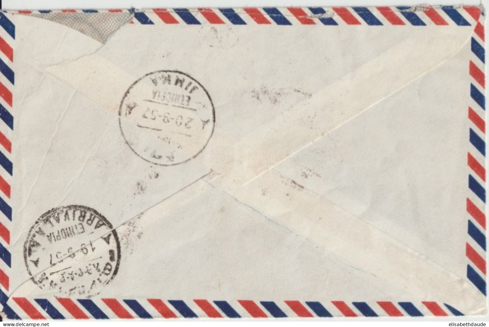 1957 - EGYPTE - ENVELOPPE Avec CENSURE => JIMMA (ETHIOPIE) !! - Storia Postale