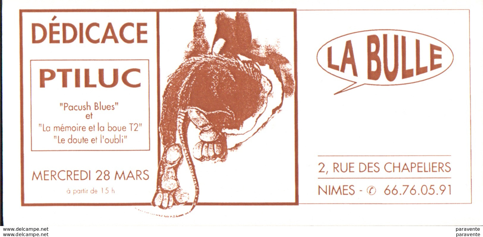 PTILUC : Carte Pour Dédicace à La Librairie LA BULLE - Postcards