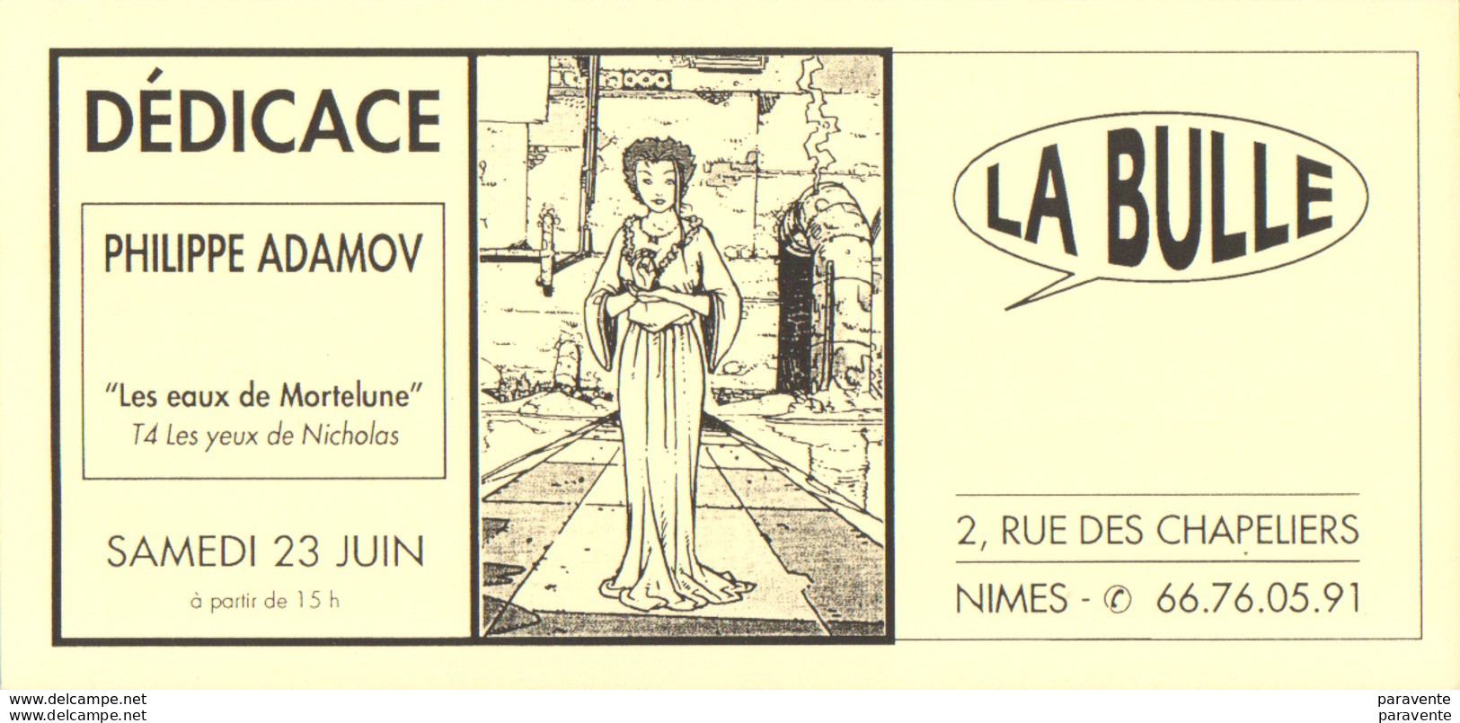 ADAMOV : Carte Pour Dédicace à La Librairie LA BULLE 1990 - Tarjetas Postales