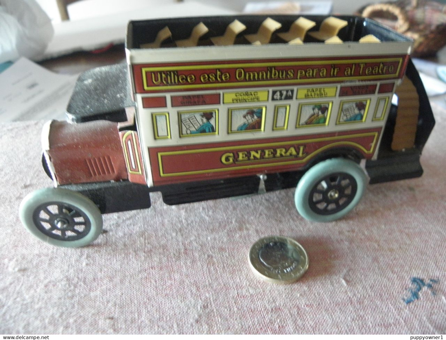 Vintage Reproduction De Bus Jouet En Tole - Jouets Anciens