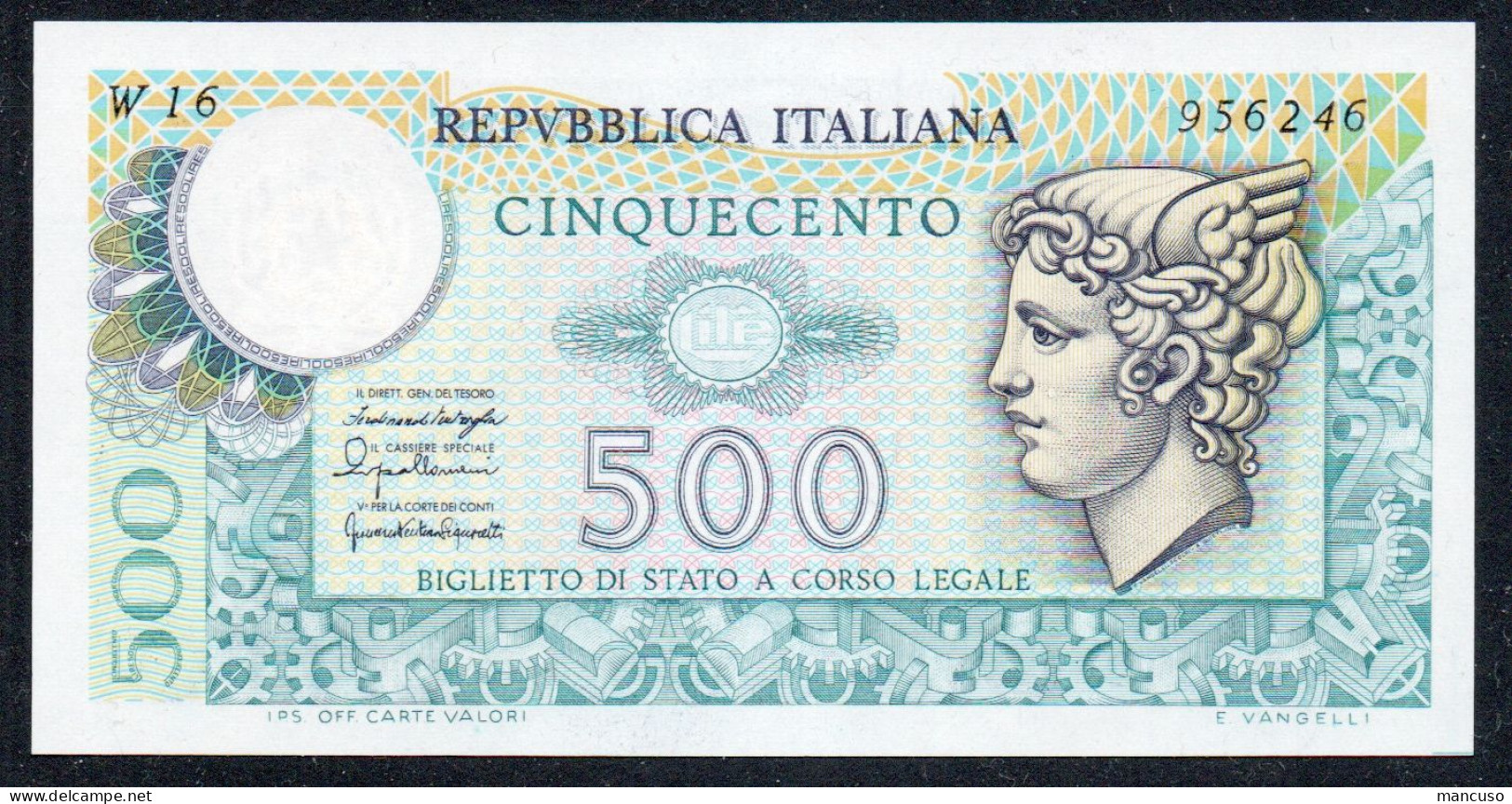 LIRE 500 MERCURIO  - SERIE SPECIALE  W 16 - FDS - 500 Lire