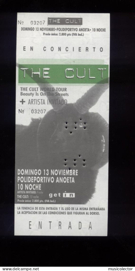 The Cult San Sebastián  1994   Concert Ticket New - Tickets D'entrée