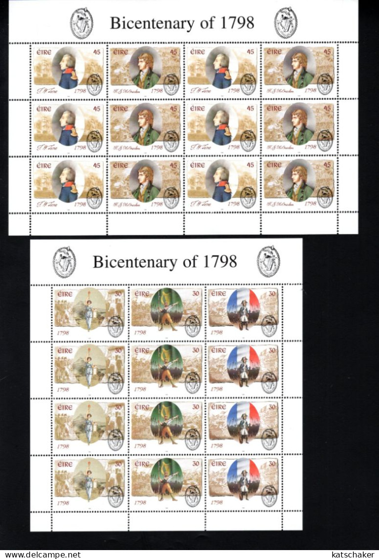 1987230646 1998 SCOTT 1130A + 1132A (XX) POSTFRIS MINT NEVER HINGED - 1798 REBELLION BICENTENAIRE IN SHEETS - Nuovi
