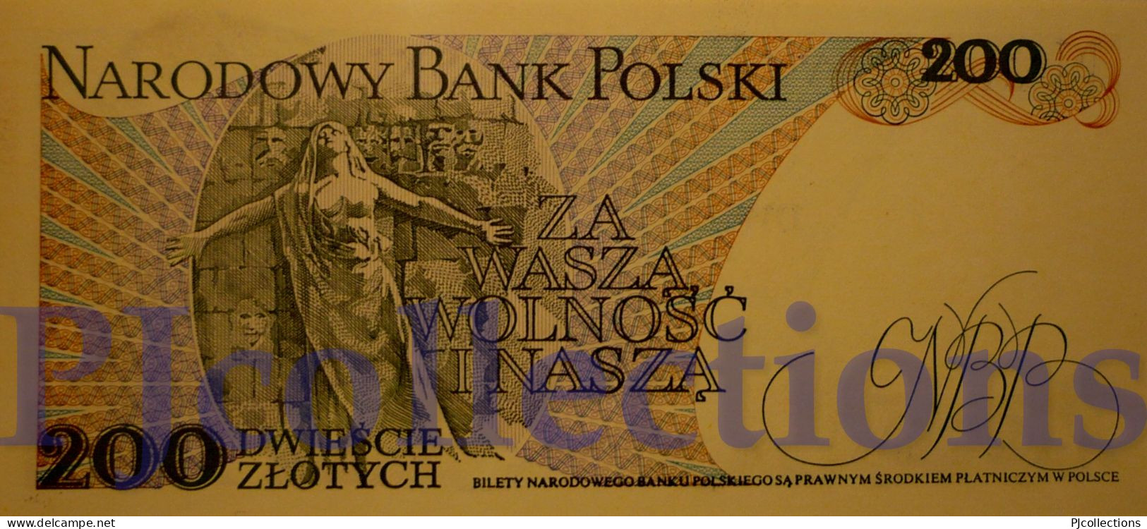 POLONIA - POLAND 200 ZLOTYCH 1988 PICK 144c UNC - Pologne