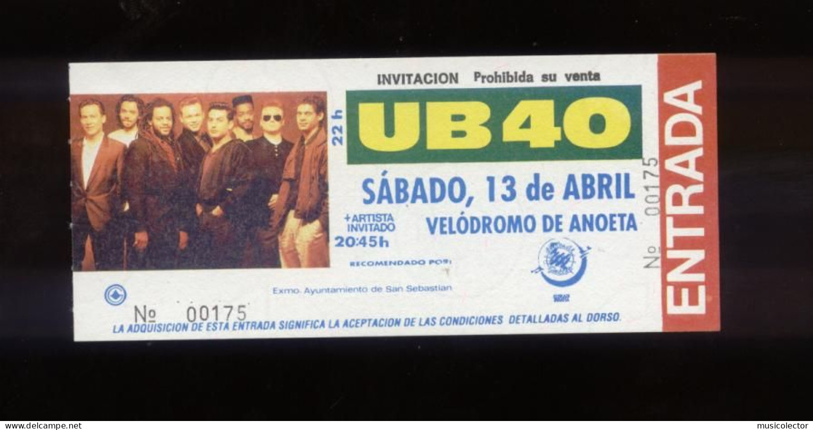 UB 40 San Sebastián 1991   Concert Ticket New - Tickets - Vouchers