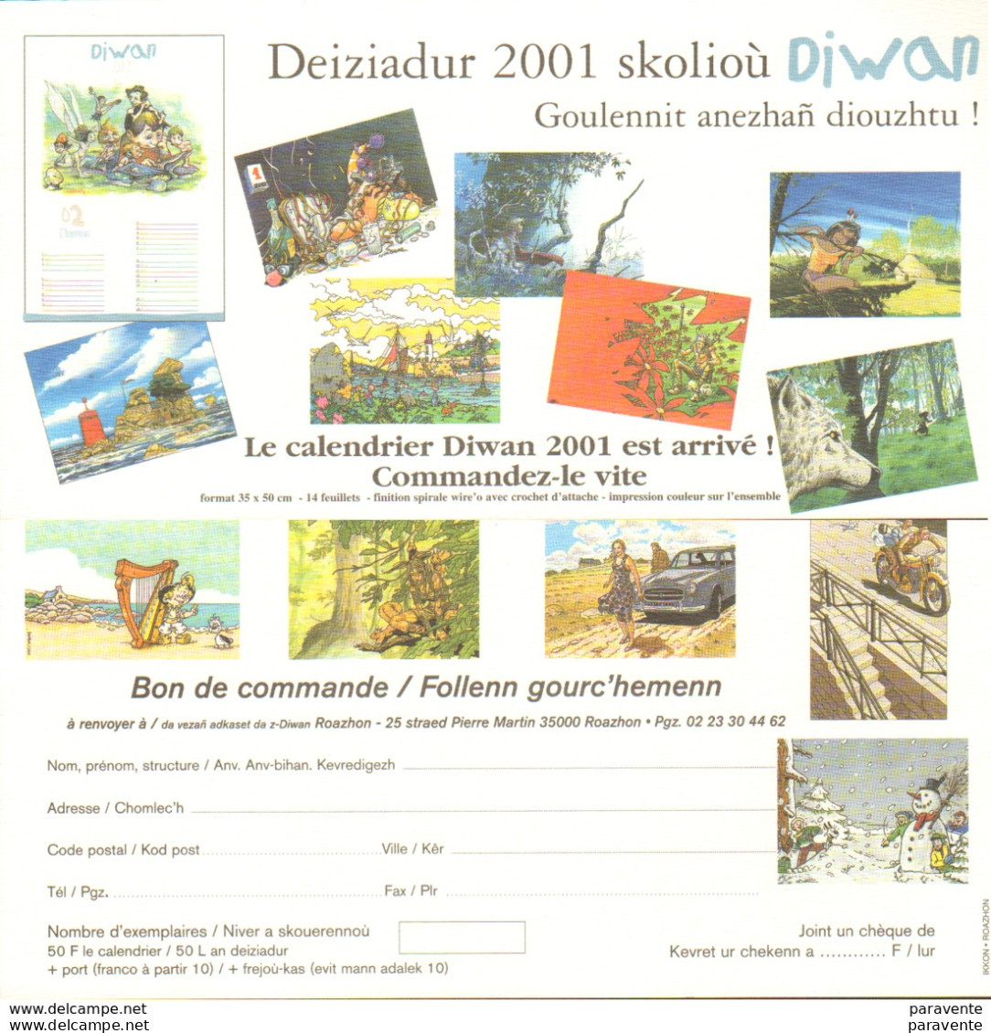 LOISEL : Carte Presentation CALENDRIER DIWAN - Loisel