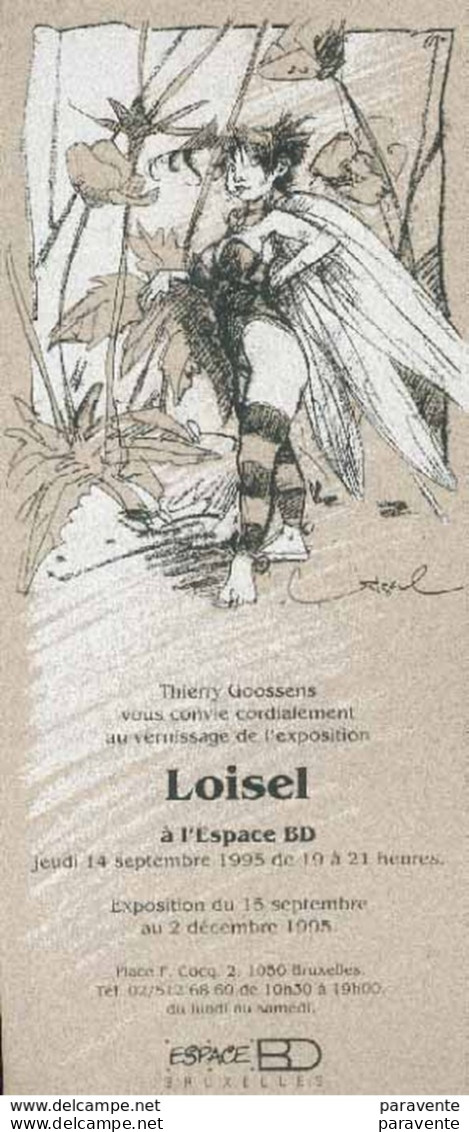 LOISEL : Carte Annonce Exposition Librairie ESPACE BD - Loisel