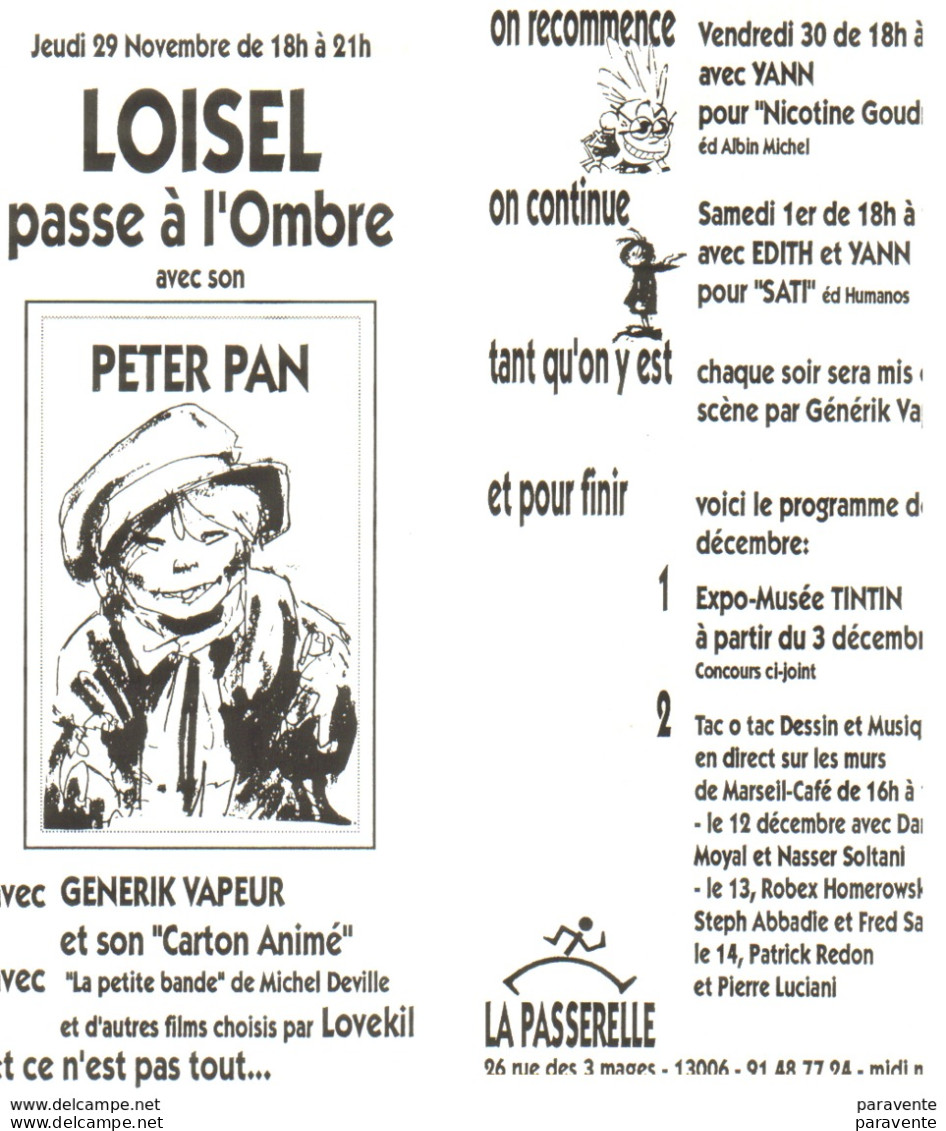 LOISEL : Carte Annonce Exposition Librairie LA PASSERELLE - Loisel