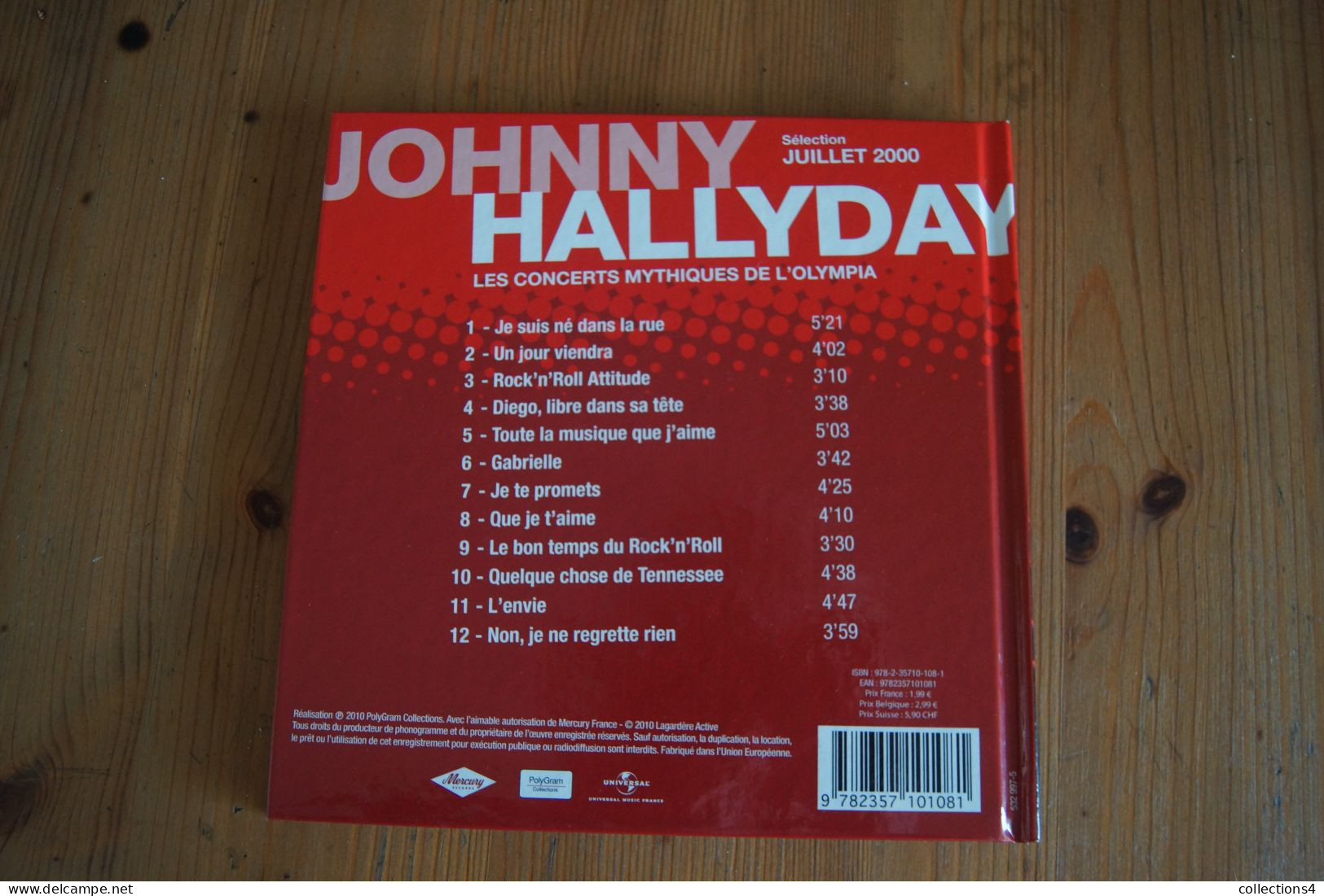 JOHNNY HALLYDAY LES CONCERTS MYTHIQUES DE L OLYMPIA JUILLET 2000 LIVRE CD  SORTIE 2010 - Rock