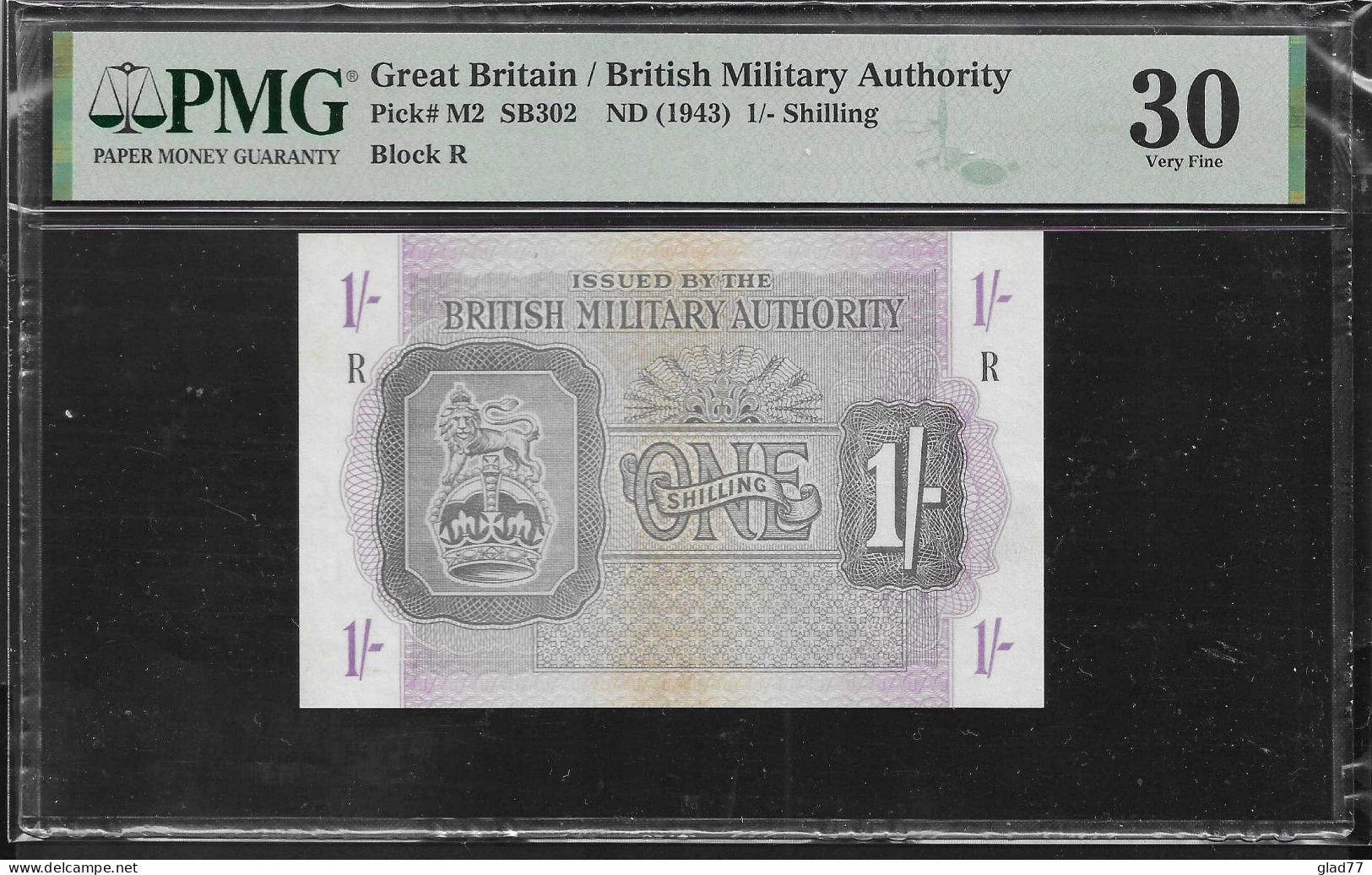 One Shilling "R" PMG 30. According My Opinion Is Undergraded! Looks Much Better ! - Britse Militaire Autoriteit